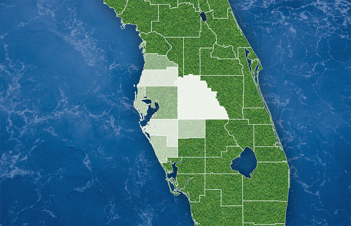 Service area map illustration